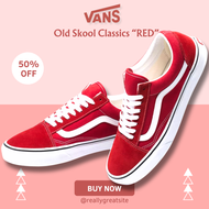รองเท้า Vans old skool red OST114452-1351-1-37 รองเท้าผ้าใบแวนส์ สีแดง รองเท้าสเก็ตบอร์ด