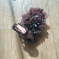 【曲水辰手作】紫光拉長石金屬線編織手環