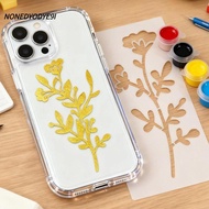 NONEDYODYE9I 24Pcs/Set DIY Stencils Paper, Spray-painted PET Floral Painting Template,  Reusable Was