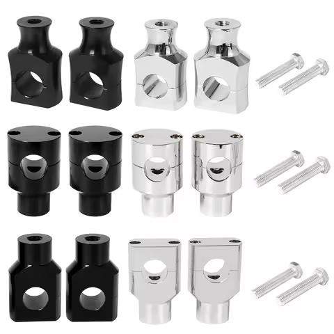 2X Motorcycle 7/8" 1" Handlebar Riser Clamp Aluminum For Harley Custom Springer Bobber Chopper 22mm 
