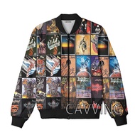 ZZOOI CAVVING 3D Printed  Judas Priest  Rock Band  Zipper Bomber Jackets Men Overcoat Mens Coat Zip 