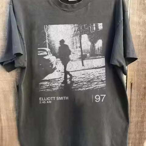 Unisex Elliott Smith Printed Cotton T-shirt Summer New Style Unisex Casual Fashion T-shirt