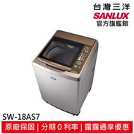 領卷折1000 台灣三洋SANLUX 17KG (超音波)定頻洗衣機 內外不鏽鋼 SW-18AS7