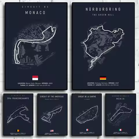 Imola Monaco Circuit, One Wall Art, HD Canvas Print Poster, Suitable for, Home, Living Room, Room De