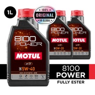 MOTUL 8100 POWER 0W20 / 5W30 / 5W40 FULLY SYNTHETIC ENGINE OIL / MINYAK ENJIN KERETA 1L