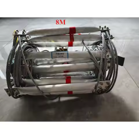 8m Steel Wire Rope Ladder Fire Escape Rope Ladder Household Fire Prevention High-Altitude Rescue Eng