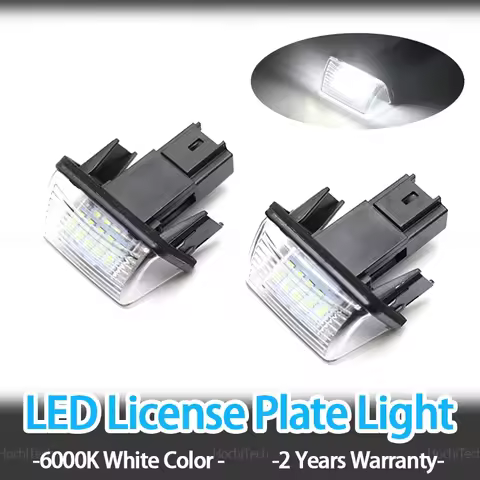 For Peugeot 206 207 307 308 407 5008 Partner Citroen C3 C4 C5 2Pcs DC12V LED License Number Plate Li