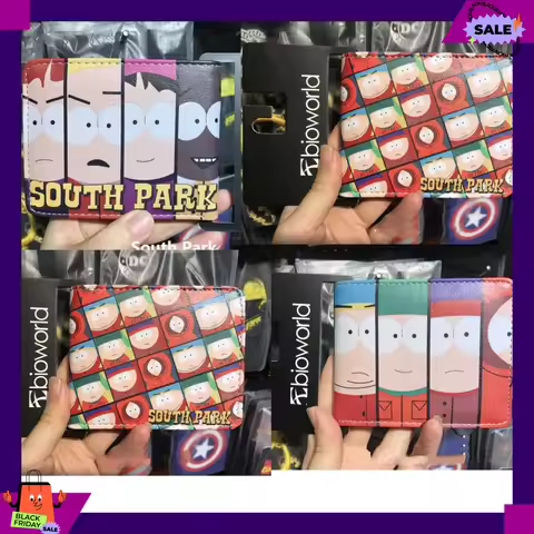 South Park change, foreskin clip, PU wallet, male and female youth anime, South Park surroundings, b