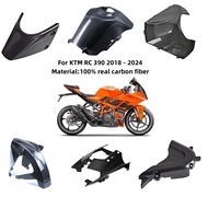 KTM RC390 Motorcycle Accessories 3K Carbon Fiber Fender Side Panel Fairing Kit Winglets Fuel Tank Gu