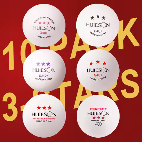 HUIESON DJ40+ Table Tennis Balls 10 Pack 3 Stars ABS New Material Ping Pong Balls For Training, Ball
