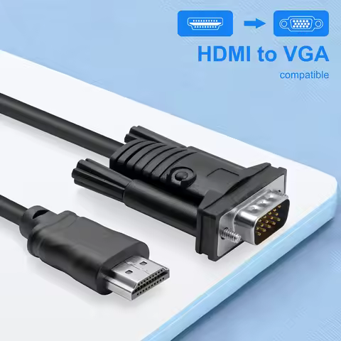 Video Converter Cable HDMI to VGA Cable Male HD-15 Adapter 1080P 1.5M for DVD Projector PlayStation 