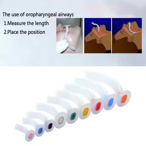 9 Pieces Disposable Patient Air Tube Guide, Mixed, Oral, White, Guedel Color Code, First Aid Airway 