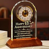 YWHL 65th Wedding Anniversary Clock Gifts for Parents Grandparents, 65 Years for Couples, Table Cloc