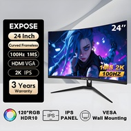 จอคอมพิวเตอร์ 27 นิ้ว 24 นิ้ว 165hz จอคอม monitor 2K จอโค้ง IPS 1MS เต็มจอไร้ขอบ LED Gaming monitor