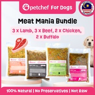 Petchef Dog Food (MEAT MANIA) -Fresh Cooked| Frozen | Wet Food | Healthy | Makanan Anjing| Makanan S