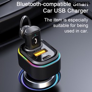 [SM]1 Set Car Charger Voice Control PD Fast Charging Bluetooth-compatible 5.0 In-ear Earphone Type-C USB Charger Auto Accessories