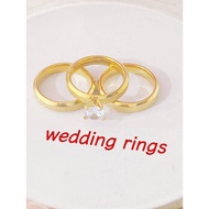 3 pcs Couple Rings/Wedding Rings Engagement Rings Stainless Steel Rings