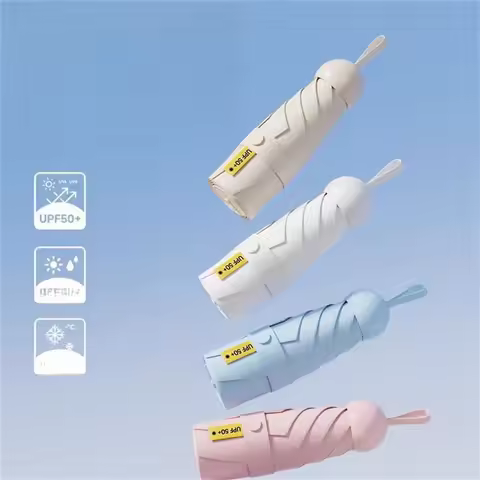 6-Ribs Sun Umbrella Portable Mini Umbrella Sun Protection Capsule Umbrella Parasol with Box Uv Foldi