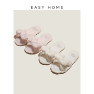 selipar getah wanita selipar wanita selipar pantai Cute Japanese-Style Furry Slippers with Soft Sole