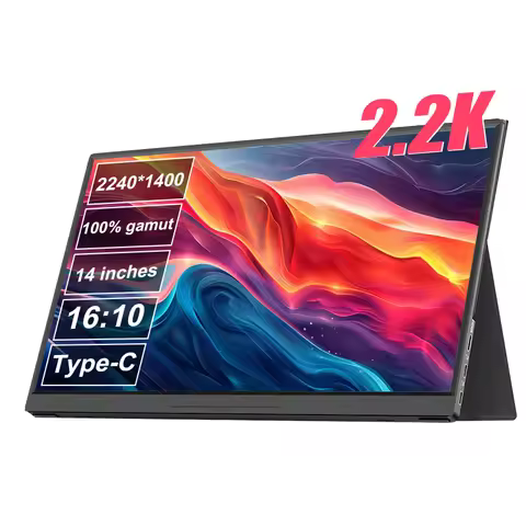 LANLIPU 14inch Portable Monitor 2240*1400 100%sRGB Gaming Extension Display for Laptop Switch PS4/5 