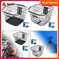 [Flourish] Basket Bike Basket Front Rear Heavy Wire Basket Mountain Bike Basket for Hiking Camping Kid Folding Bikes