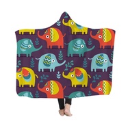 Soft Wearable Blanket Digital Printing Children Hooded Blanket POD