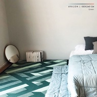PDM เสื่ออเนกประสงค์ เสื่อตกแต่ง เสื่อแทนพรม เสื่อแต่งบ้าน ลาย Avalon Mint size M 150x240 cm