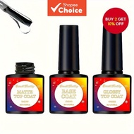 Gel Top Coat Matte Base Coat Set, Gel Nail Polish No Wipe Gel Base And Top Coat, Clear Top Coat And 