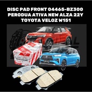 100% ORIGINAL TOYOTA TOYOTA VELOZ, PERODUA NEW ALZA 2022> ATIVA FRONT 04465-BZ300 & REAR BRAKE PAD (