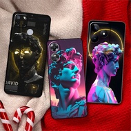 Soft black phone case for OPPO Reno 2Z 2F 3 4 5 5F 6 7Z 8Z 8T 11F 12F 12FS 12 38HK David Statue case
