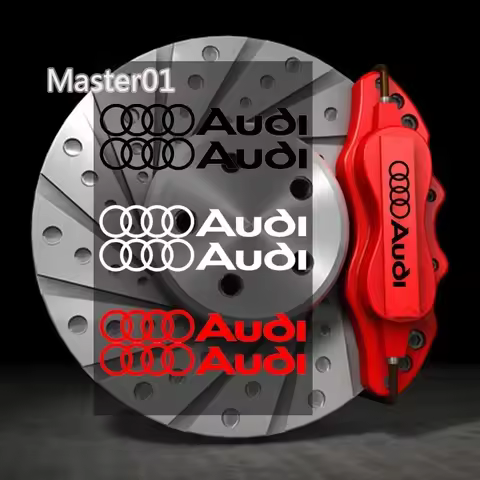 6PCS For Audi A3 A4 A5 A6 A7 A8 Q3 Q5 Q7 S3 S4 S5 TT Modified Vinyl Car Wheel Caliper Stickers Auto 