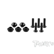 T-Work's TA-031BK Aluminum Servo Washer For Futaba,Hitech ,Ko ,Xpert 5pcs