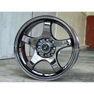 New Car Sport Rim RAXER WHEELS GTR05 15x6.5J 8x100/114.3 ET38 Black Chrome - READY STOCK