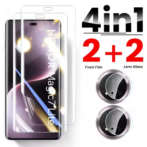 For Honor Magic7 Lite X9c 5G Case 4In1 Soft Hydrogel Film Screen Protector HonorX9c Honer X 9c Magic