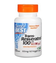 反式白藜蘆醇 Doctor’s Best Trans Resveratrol with Polyphenols, 100mg + 80mg，60粒，每天一粒