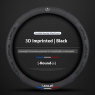 Car Suede 3D Coining Logo Antislip Steering Wheel Cover For Lexus F Sport ES GS GX IS LS NX RX UX LX