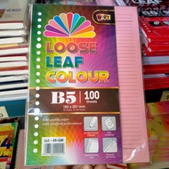 Colorful BINDER PAPER size B5 LOOSE LEAF RAINBOW B5 contents 50, 100 sheets, B5 Binder Contents