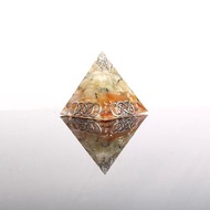 【畢業禮盒】貔貅無限招財奧剛金字塔-黃水晶紅瑪瑙Orgonite水