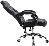 SMLZV Office Chair Desk Leather Gaming Chair, High Back Ergonomic Adjustable Chair,Task Swivel Executive Computer Chair Headrest and Lumbar Support (Color : Black)