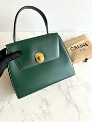 絕版中古包Celine旋轉星球綠色凱莉包 手提包 古董包 二手包 古著