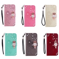 Shiny Diamond Owl Casing For Samsung Galaxy A55 A35 A50s S24 FE S23 S22 S24 Ultra S24 plus S24+ Flip