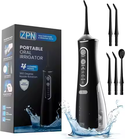 Oral irrigator, portable dental water flosser, USB rechargeable water jet flosser, toothpick with 4 