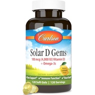 Carlson - Solar D Gems, Vitamin D3 and Omega-3 Supplement, 4000 IU (100 mcg) D3, 115 mg Omega-3 EPA 
