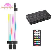 Dual 8Pin ARGB Graphics Card Power Supply Cable RGB Power Extension Cable RGB PSU Cable for 30XX 40X