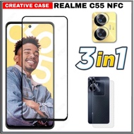 PACKAGE 3 INC 1 Tempered Glass REALME C55 NFC Screen Protector - REALME C55 NFC, BLACK LIST