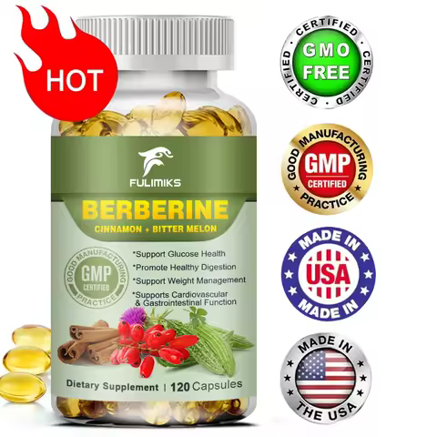 Berberine Capsules + Ceylon Cinnamon + Bitter Gourd, Support Lowering Blood Sugar, Immune System, Im