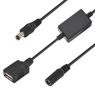 3-in-1 Power Adapter Cable Cord 12V DC5521 Female to DC Male & 5V USB Female Y Splitter Cable Power 