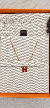 Hermes 愛馬仕 H mini pop 項鍊/H項鍊/紅色金鏈款/全新閒置美品