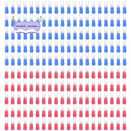 200pcs 16-14 AWG Red Blue Wire Connector Insulated Fork Terminal #4