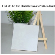 1 set of 10x10cm blank canvas and 8x15cm easel cotton canvas watercolor oil painting board artist wa